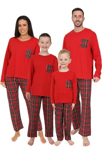 Pigiama lungo quadri - quadri, rosso